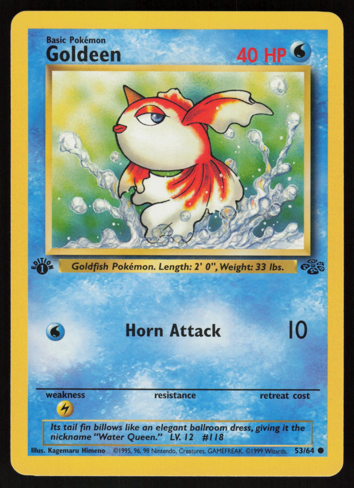 Pokemon Goldeen Common 1st Edition Jungle 53/64 NM