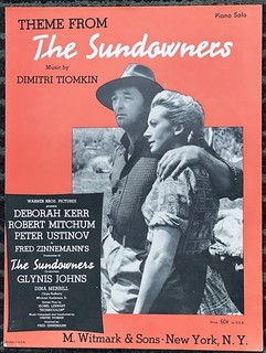 1960 WESTERN film SUNDOWNERS w/ ROBERT MITCHUM sheet music DIMITRI TIOMKIN theme