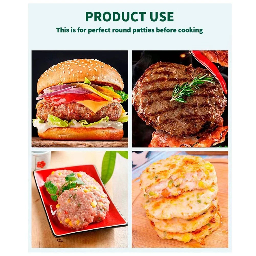 Round Hamburger Meat Press Burger Maker Patty Mold Kit No Needed M2Y25966