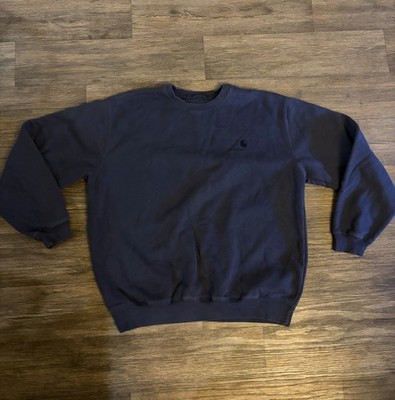 VTG Carhartt Sweatshirt Mens Blue Crewneck Heavyweight Pullover Workwear XL
