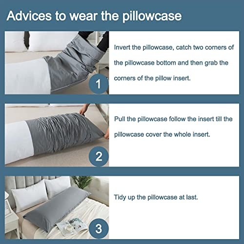 Body Pillow Cover Cotton Fabric, Long 54" x 21" (Pack of 1) Sage Green - Picture 5 of 7