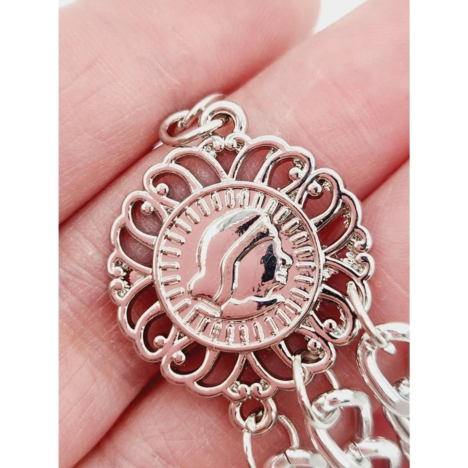 Ремень для монет ретро Y2K 15-36 дюймов многослойный 3 нити передняя цепочка камея монета висячий шик - Изображение 3 из 4