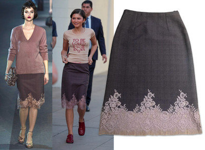 Louis Vuitton Marc Jacobs Fall 2013 Deep Pink Plaid Wool Skirt