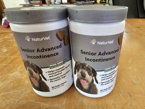 NaturVet Senior Advanced Incontinence Dog Supplement 120 Soft Chews - 2 Bottles