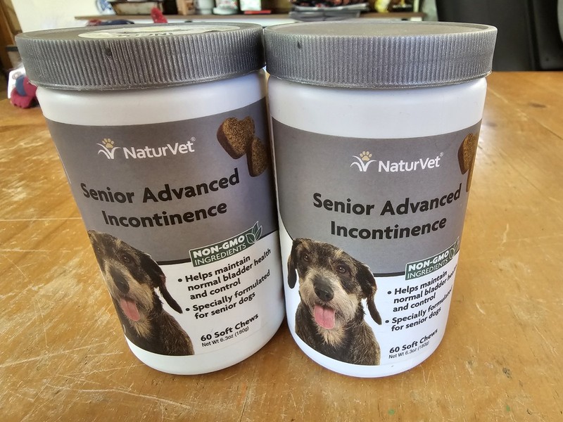 NaturVet Senior Advanced Incontinence Dog Supplement 120 Soft Chews - 2 Bottles