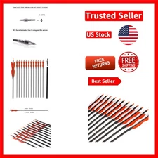 31" Carbon Hunting Arrows with 5" Turkey Feathers - Pack of 12 for Elite Archery