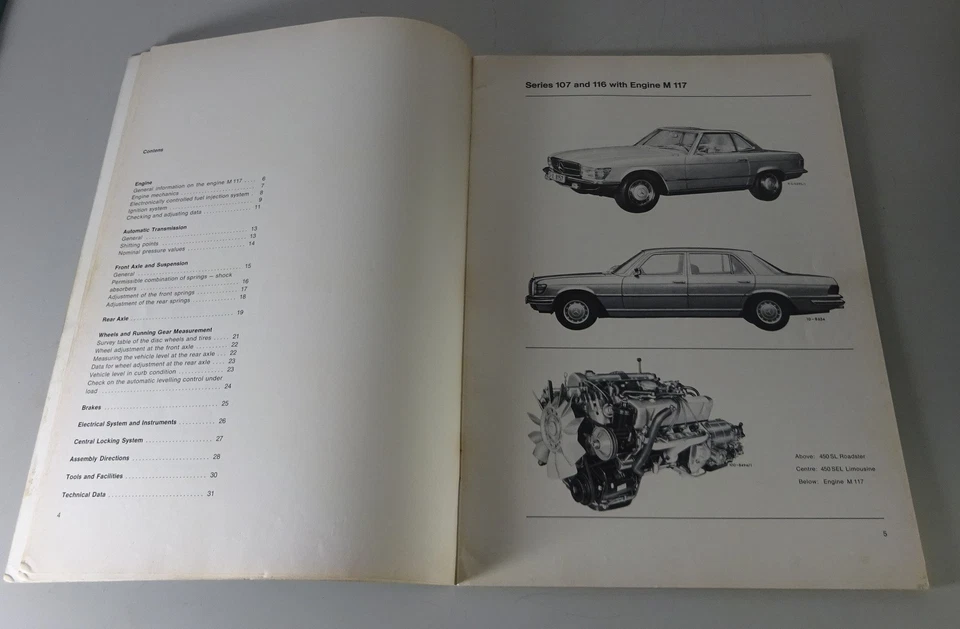Manual De Taller Mercedes Motor M117 En W116 450 Se Sel Sl R107 C107 Slc 1973 - Imagen 2 de 4