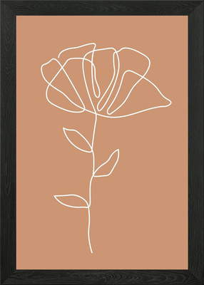 Floral single line drawing Framed Wall Art Poster Canvas Print Picture
