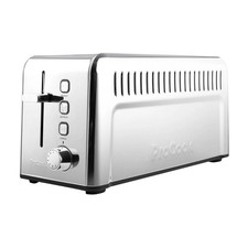 ProCook 4 Slice Long Slot Toaster 1600W Defrost Stainless Steel 9501 Grade C