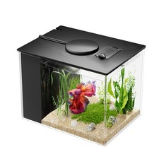 Betta Fish Tank 1 Gal 3.7L, Acrylic Nano Aquarium Kit Black