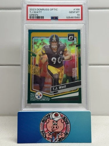 2023 Donruss Optic #166 TJ Watt Green #’d /5 PSA 10 Pop 1 Pittsburgh Steelers