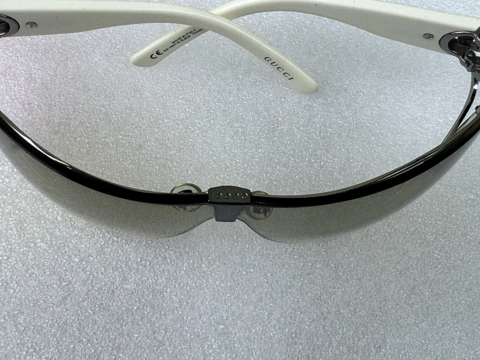 Gafas de sol Gucci cristal blanco plata logotipo GG escudo Italia GG 2807/S 73-01-105 Foto 4 de 4