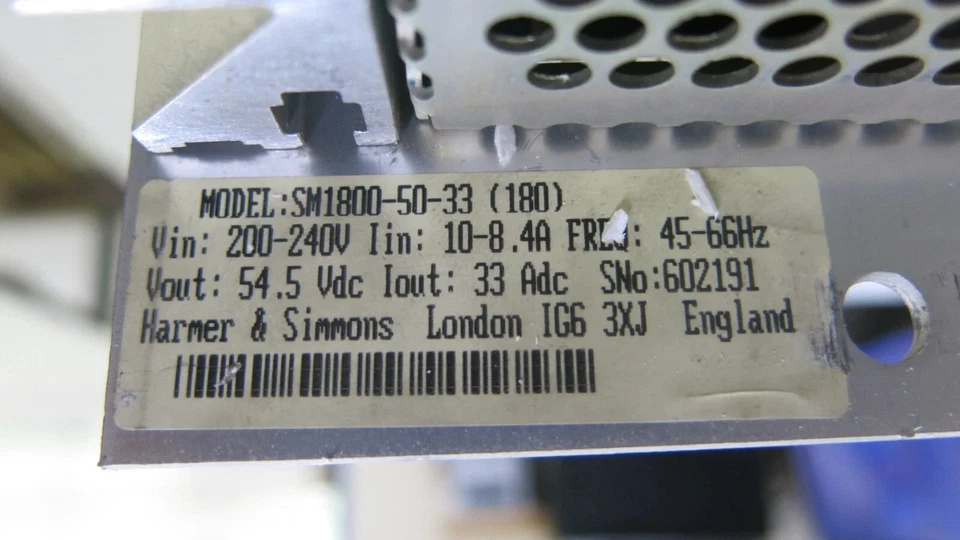 HARMER & SIMMONS SM1800-50-33 (180) SM18005033 USED - Image 2 of 2