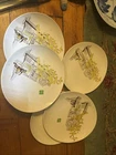 RED WING CHINA MCM  Organ Grinder DINNER PLATES SET 5 10.5" VINTAGE 1940 great