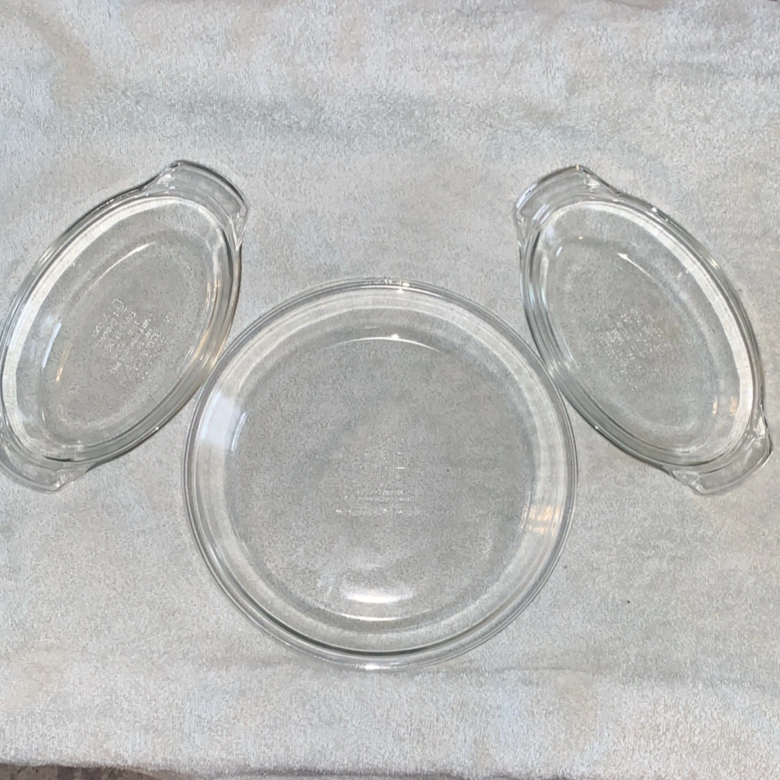 Pie Dish & Oval Baking Dish Set, 3-Piece Set Anchor Cookware Clear Glass