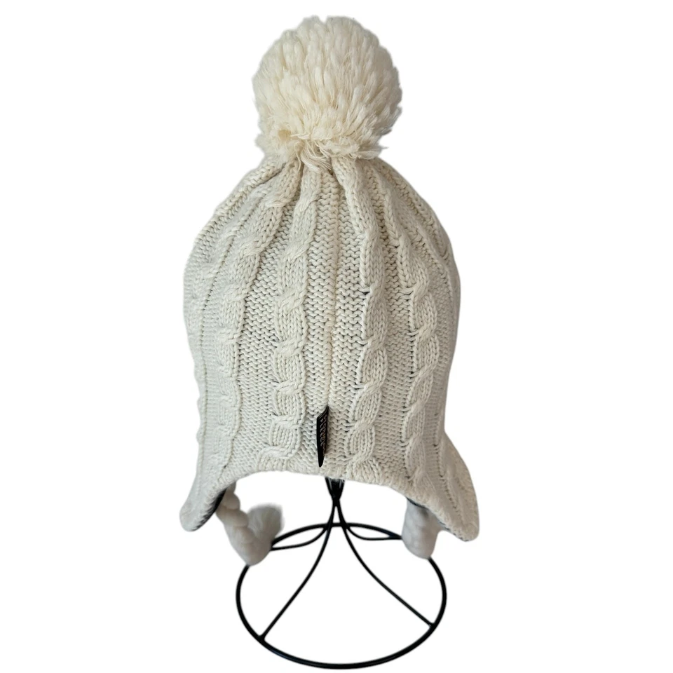 JACK WOLFSKIN Stormlock Trenza Gorro Tejido Crema Vellón Forrado Talla M Foto 2 de 4