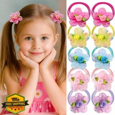 LIYAZHIL 10pc Toddler Hair Ties Girls Flower Baby No Damage Ponytail Holders