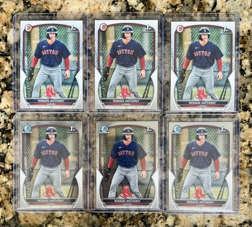 2023 Bowman ROMAN ANTHONY 1st Bowman Lot of 6 Cards (3 Paper & 3 Chrome) RED SOX