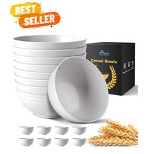 Unbreakable Wheat Straw Cereal Bowls - Microwave Dishwasher Safe Soup and S...