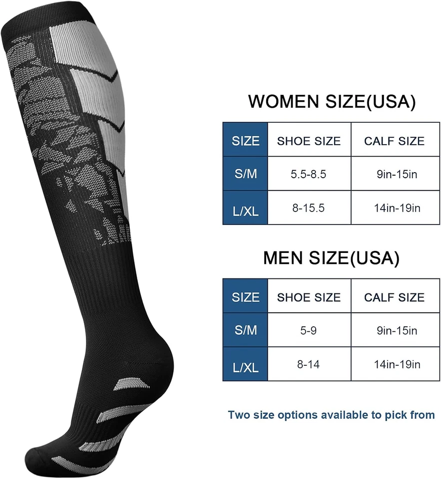 Calze a Compressione Graduata per Uomo E Donna Calze Elastiche Sportive per Atle - Immagine 2 di 4