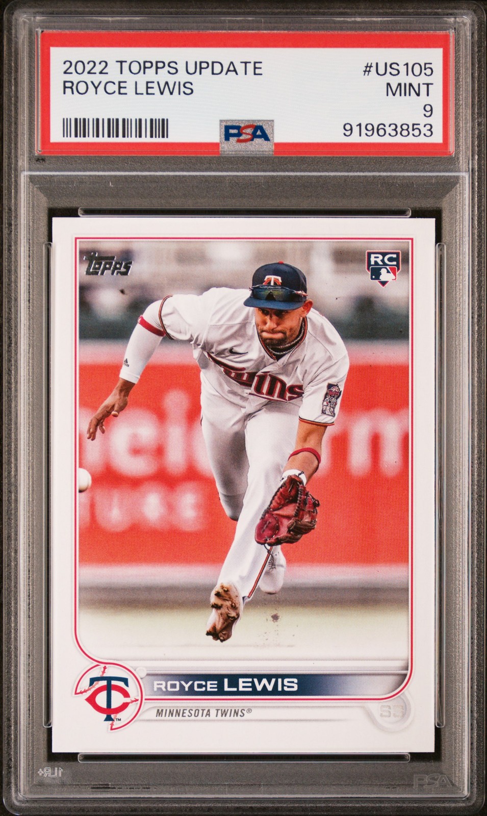 2022 TOPPS UPDATE #US105 ROYCE LEWIS ROOKIE RC PSA 9