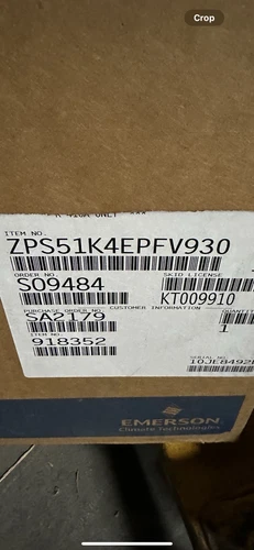 NEW COPELAND ZPS51K4E-PFV-930 SCROLL COMPRESSOR 208-230V, 1 PH, Hz 60