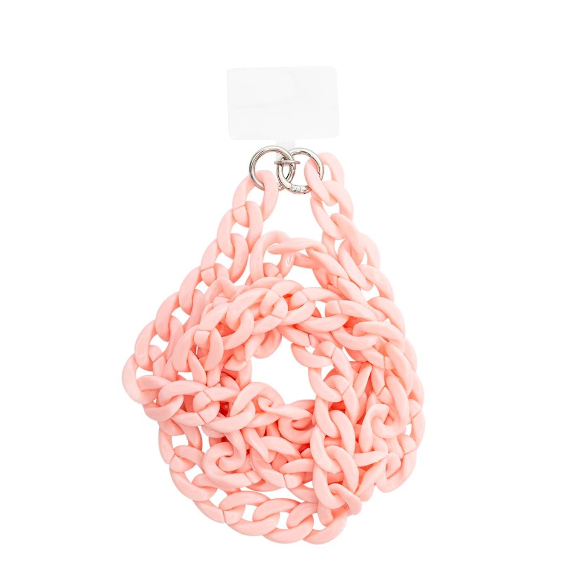 Lanière de téléphone haut de gamme bandoulière maille rose premium