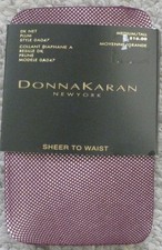 DONNA KARAN NEW YORK DK NET PLUM PANTYHOSE FISHNET MEDIUM/TALL NWT VINTAGE 2000