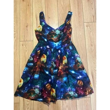 Hearts And Found Planet Themed Dress Adjustable Straps Lined Pockets XXL See Hem