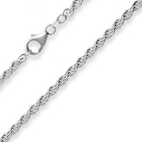 3,1Mm Armband Kordelkette Massiv Armschmuck Aus 925 Silber Rhodiniert 20Cm