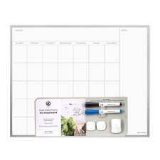 Magnetic Monthly Dry Erase Calendar Board 16x20 Inches Silver Aluminum Frame