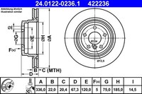 2X Bremsscheibe ATE 24.0122-0236.1 FüR BMW E90 E91 E92 E93 X1 E84 3Er Touring
