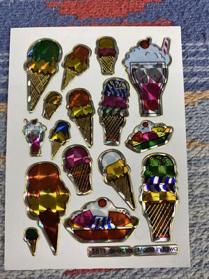 Vintage Ice Cream Cone Prism Stickers Vending Machine
