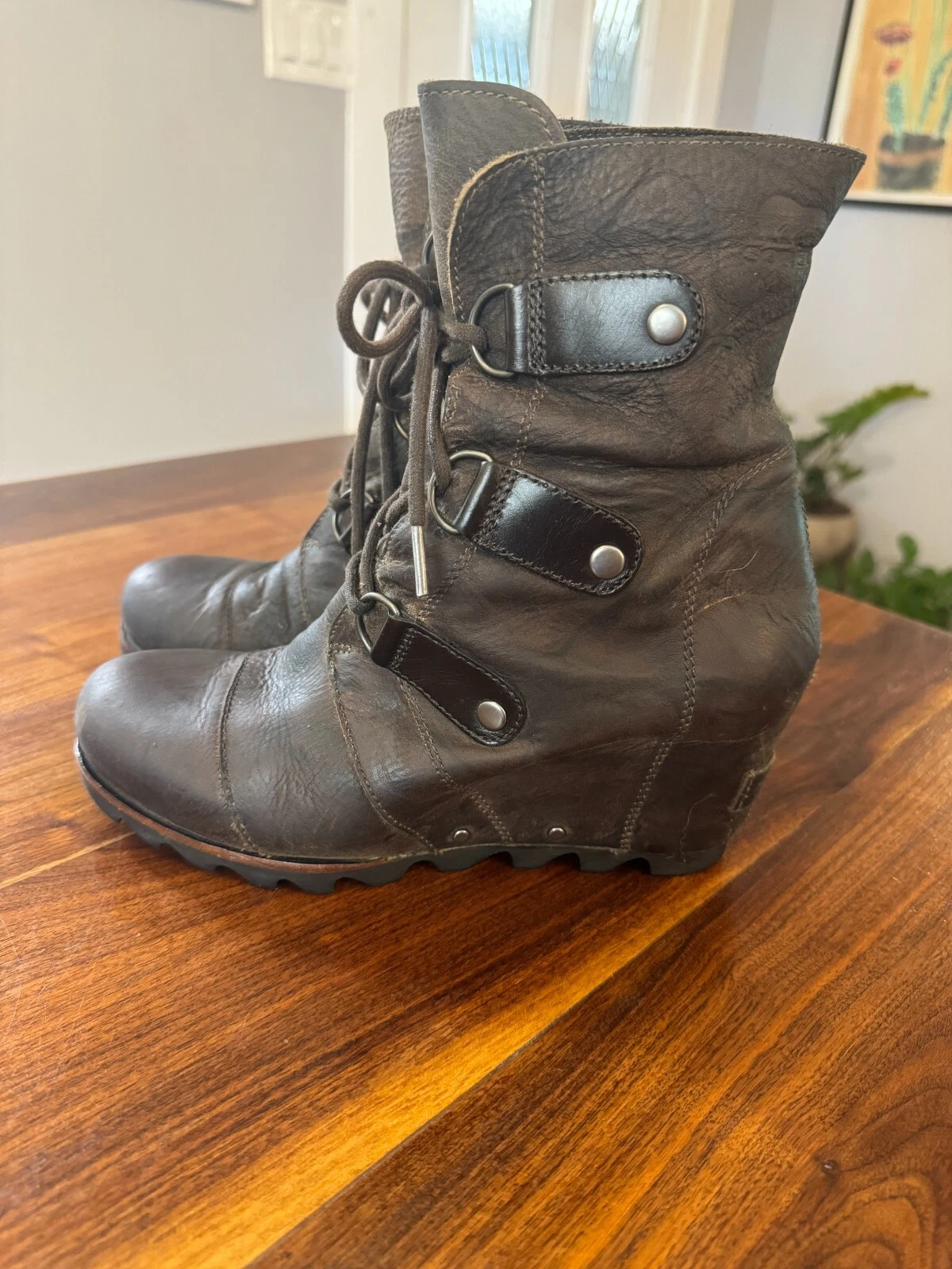 sorel joan of arctic wedge waterproof lace up boots