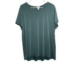 Ava & Viv T-Shirt Women's X Green Modal Blend Short Sleeve Basic Tee Shirt Top