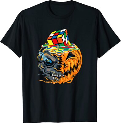 NEW LIMITED Melting Cube Funny Skull Cool Design Great Gift Idea T-Shirt S-3XL