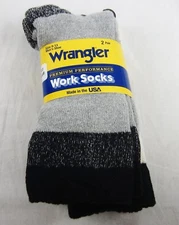Mens Wrangler Wolverine IMPERFECT 2 Pack Cotton Work Socks Size Large 10-13