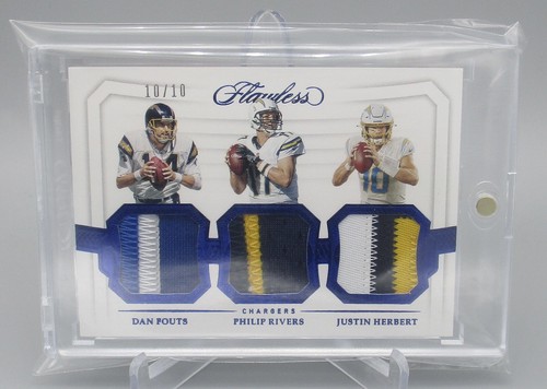 🔥1/1⚡️JUSTIN HERBERT⚡️10 /10 RC 2020 PANINI FLAWLESS 📈 SEND OFFERS!⚡️🏈🏟 - Picture 11 of 12