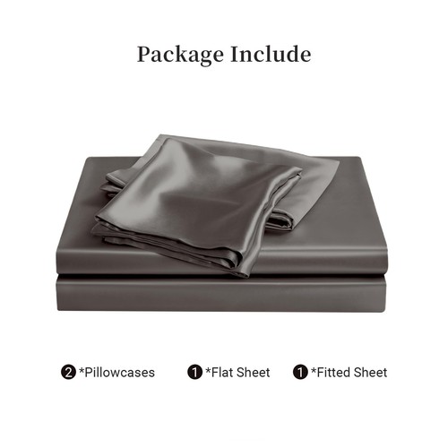 THXSILK Silk Sheet Set 4 Pcs, King Size Sheet Set, 22 Momme 7A+ Silk Sheets, ... - Picture 7 of 8