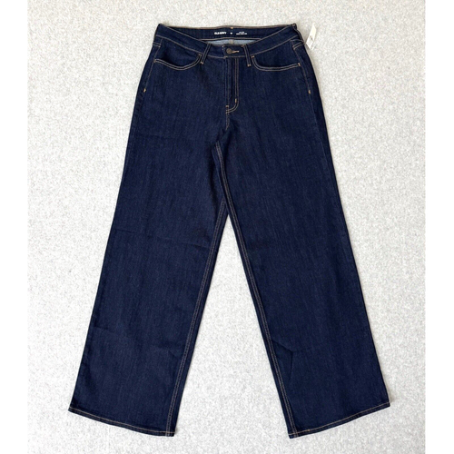 Old Navy Womens Wide Leg Jeans Size 10 Wow High Rise Blue Dark Wash Y2K Baggy