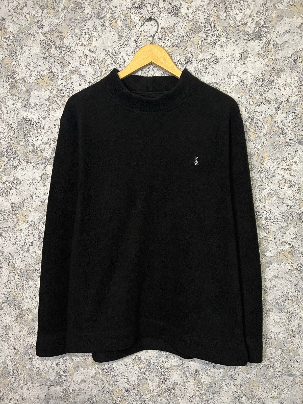 Maglione felpa uomo vintage Yves Saint Laurent YSL pile finto collo taglia L