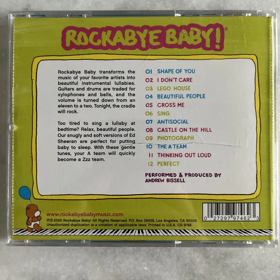 Колыбельные версии Эда Ширана и AC/DC от Rockabye Baby! (CD, 2020) Лот из 2 - Изображение 3 из 4