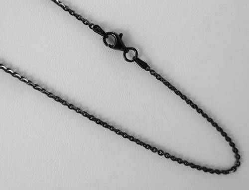 2mm Rolo Black Rhodium Plated Over .925 