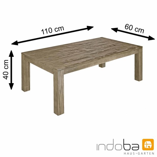 Couchtisch Sofatisch Beistelltisch Massivholz Wohnzimmertisch rechteckig 110 cm - Bild 22 von 29