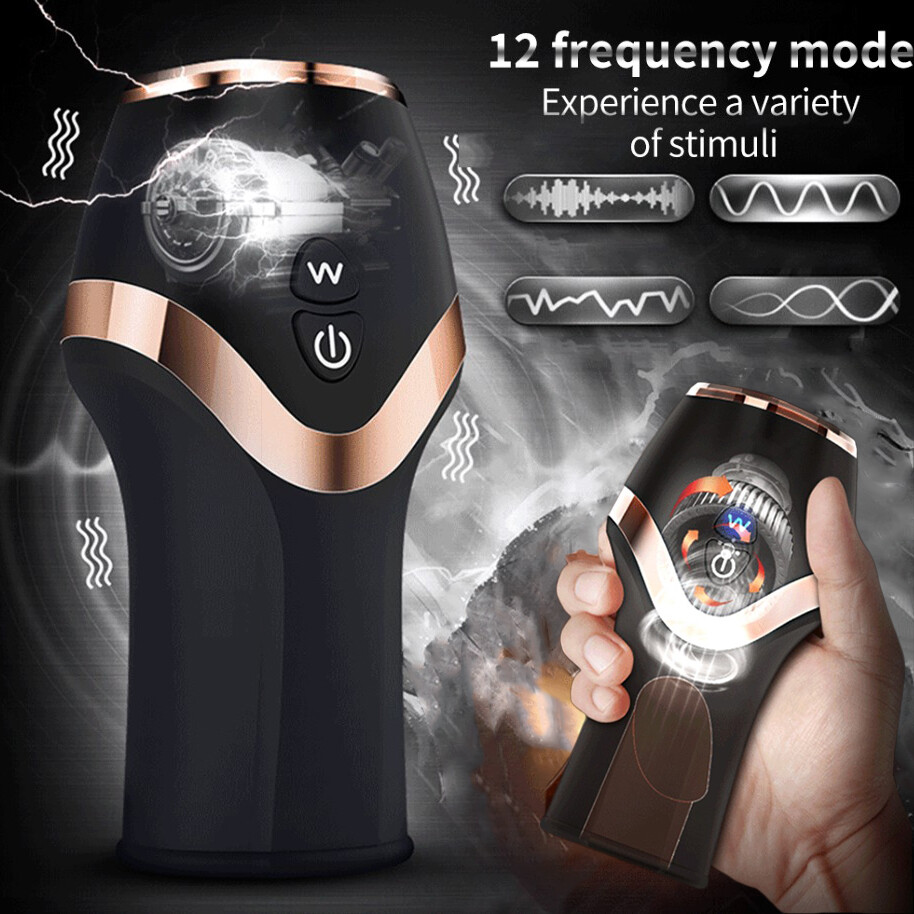 Rechargeable-Masturbator-Cup-Male-Penis-Glans-Stroker-12 Vibbraion-Men- Sex-Toy | eBay
