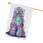 Watercolor Komondor Dog Polyester Double Sided Home Decorative House Flag