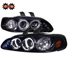 For 92-95 Honda Civic 23 Door Smoked Tinted Projector Headlights Halo Led Drl