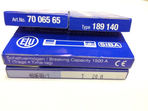 SIBA 70 065 65 6.3x32mm Slow Blow type T 500V SIBA 7006565 -Pick A Rating PK5/10 - Picture 25 of 27