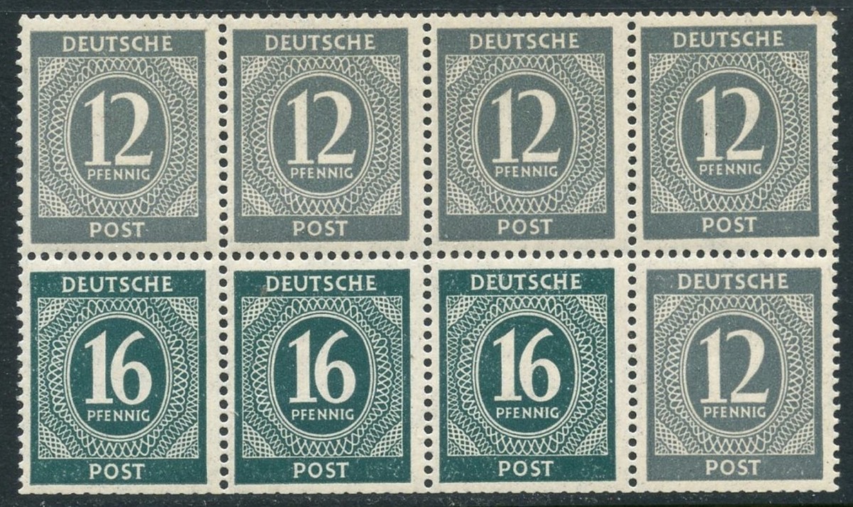 GERMANY Sc#539a 1946 12pf & 16pf Booklet Pane OG Mint NH | eBay