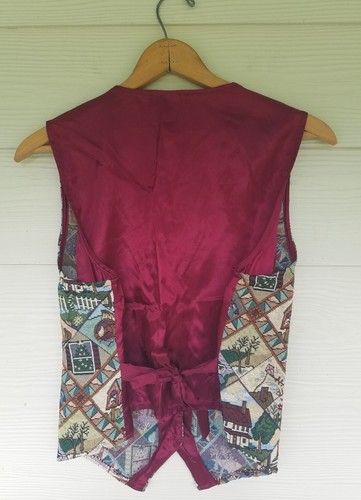 Vintage Womens Cottagecore Vest Bobbie Brooks Tapestry Vest Seasons Of The Year - Picture 9 of 10